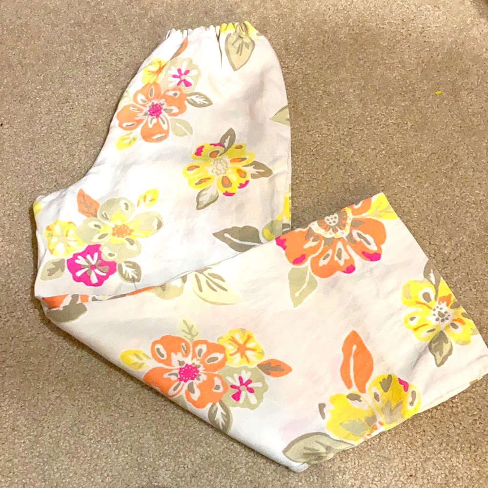 J.Jill linen floral pants